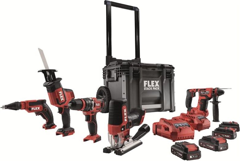Flex - 12 v Akku Set Stack Pack pd 2G dw 37 jsp 12 rs 16 fhe 1-16 12-EC, 4 Akkus