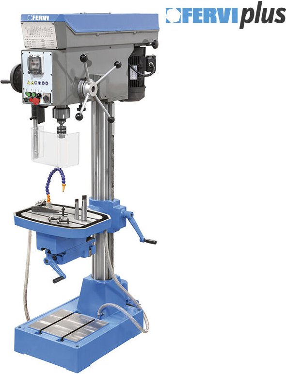 Saulenbohrmaschine fur Metall mit 400-V-Riemenantrieb Fervi t072