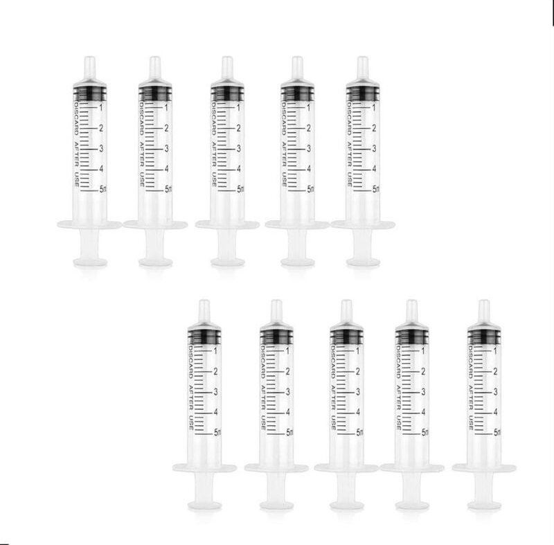 10 Stück Spritze,5ML Wiederverwendbare Spritze,Dosierspritze Ohne Nadel,Werkzeuge für Flüssigkeitsmaß Spritzen,Futterspr...