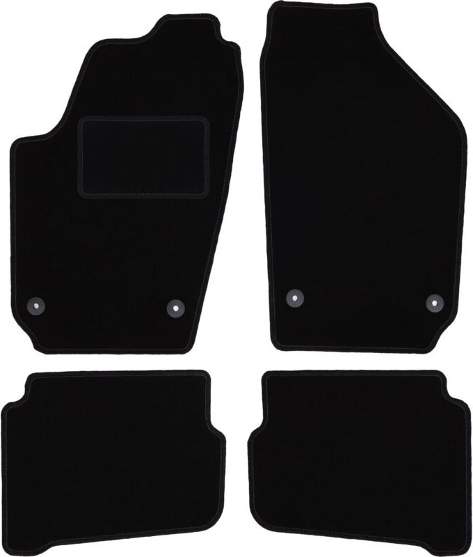 Schwarze Veloursmatten für: Volkswagen Polo IV 9N Fließheck (2001-2009)