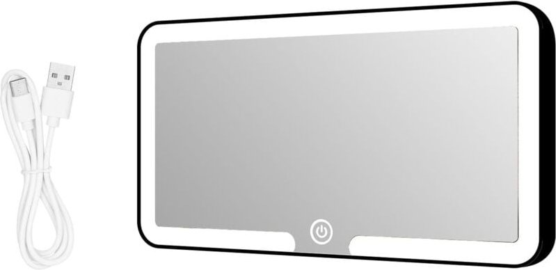 Auto-Sonnenblendenspiegel, Auto-Kosmetikspiegel mit 3 Modi, wiederaufladbaren LED-Leuchten, Auto-Schminkspiegel für Auto...