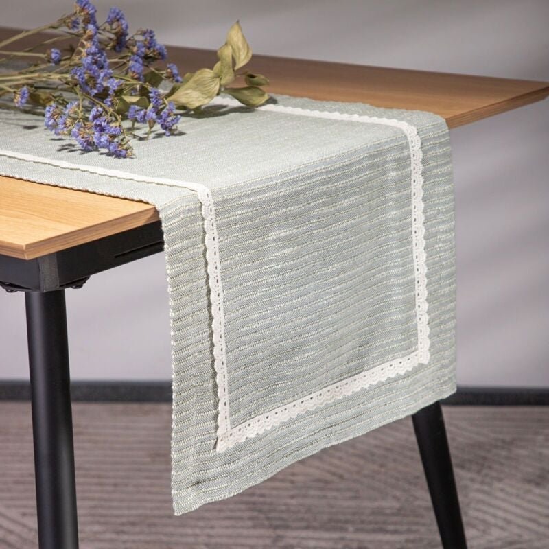 Thumbnail - Tischläufer ANIZA Baumwolle mit Spitze 40x160 cm 877532