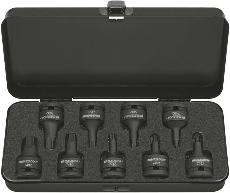 Satz Kraft-Einsätze, 9-tlg., 12,5 mm (1/2'): tx 25-7