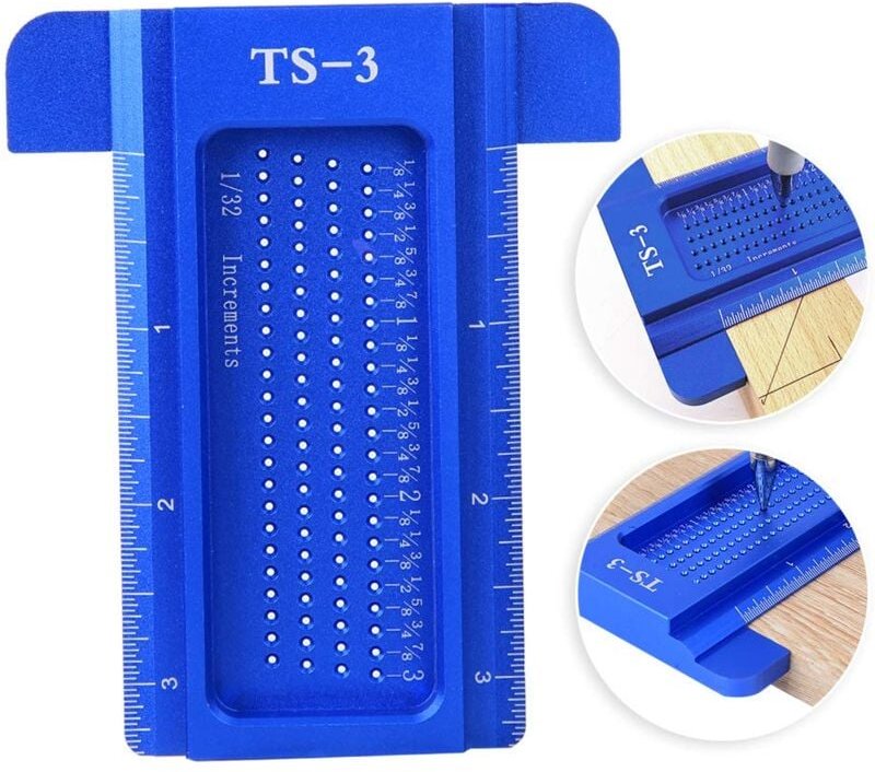 Ej.life - Messen Sie Lineal, Holzbearbeitungslineal, Multifunktions für Tischler Holzbearbeitung Handarbeit DIY(blue)