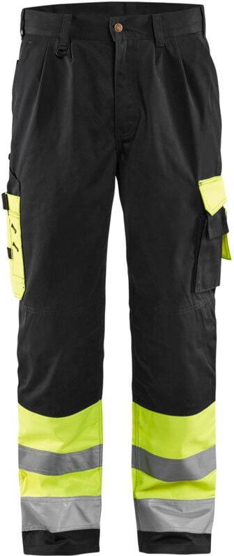 Arbeitshose mit hoher Sichtbarkeit Handwerker 1584 - Neon Gelb/Schwarz M - FR(42) - SE(C48) - Kurz