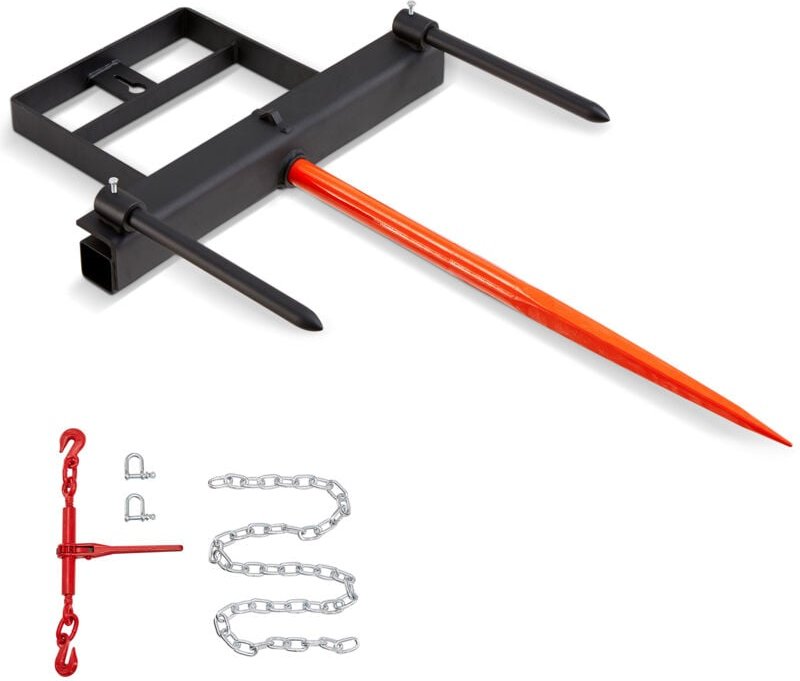 Mophorn - vevor Frontladerzinken 725 kg Tragfähigkeit Ballenzinken Ballenspieß Ballentransportgabel mit einem Spieß (ca....