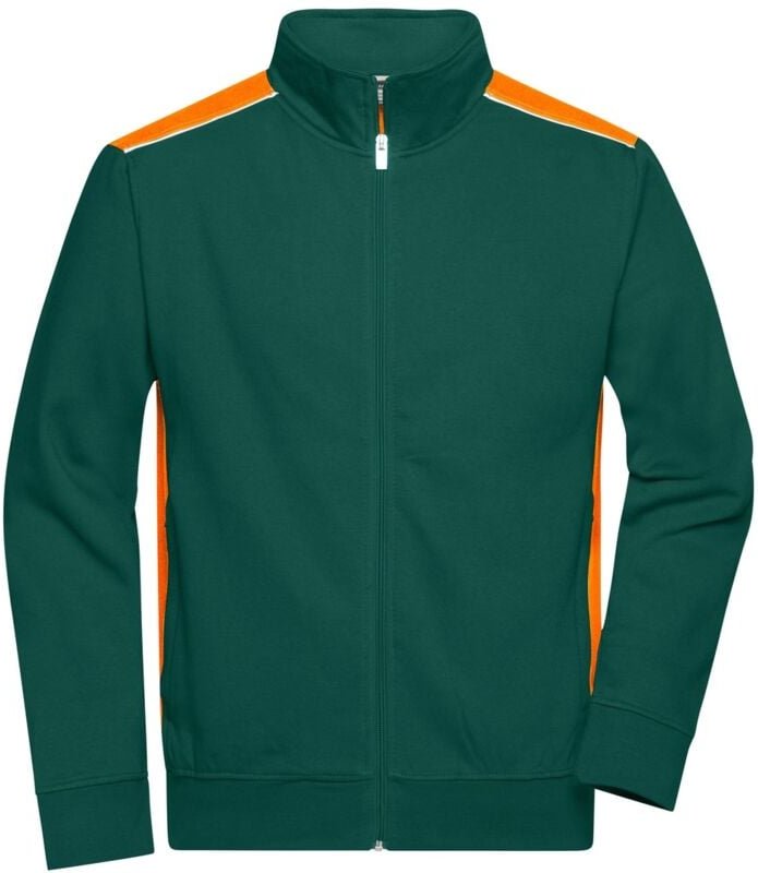 Thumbnail - James&nicholson - Sweat-Jacke Herren JN870 Gr. l dark-green/orange