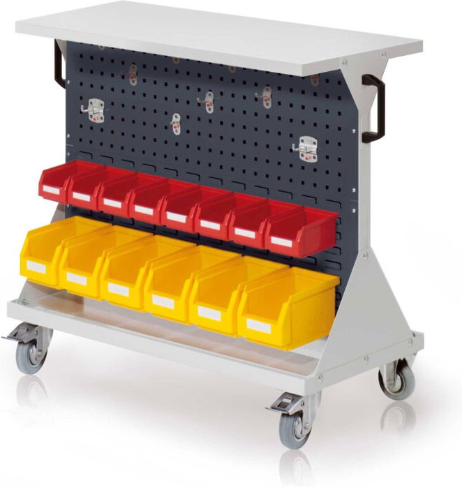 Kappes RasterMobil® Größe 2 - 1000x930x500mm - 2x Lochplatte 2x Schlitzplatte - Ablageboden aus Stahlblech - anthrazitgr...