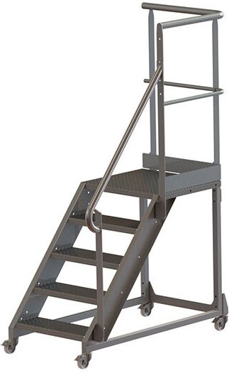 Stahlplattform mit 4 Stufen - max. Arbeitshöhe 2,80 m - PL600INOX280-GCDR