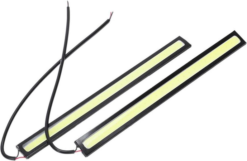 Woosien - Paar 6 w 6000 k wasserdichtes Xenon-weißes dünnes Cob Drl-LED-Tagfahrlicht für Auto (schwarz, gelb).