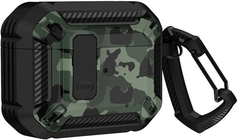 Custodia KZQ compatibile con AirPods 2, clip di bloccaggio sicura, custodia protettiva antiurto con portachiavi (nero + ...