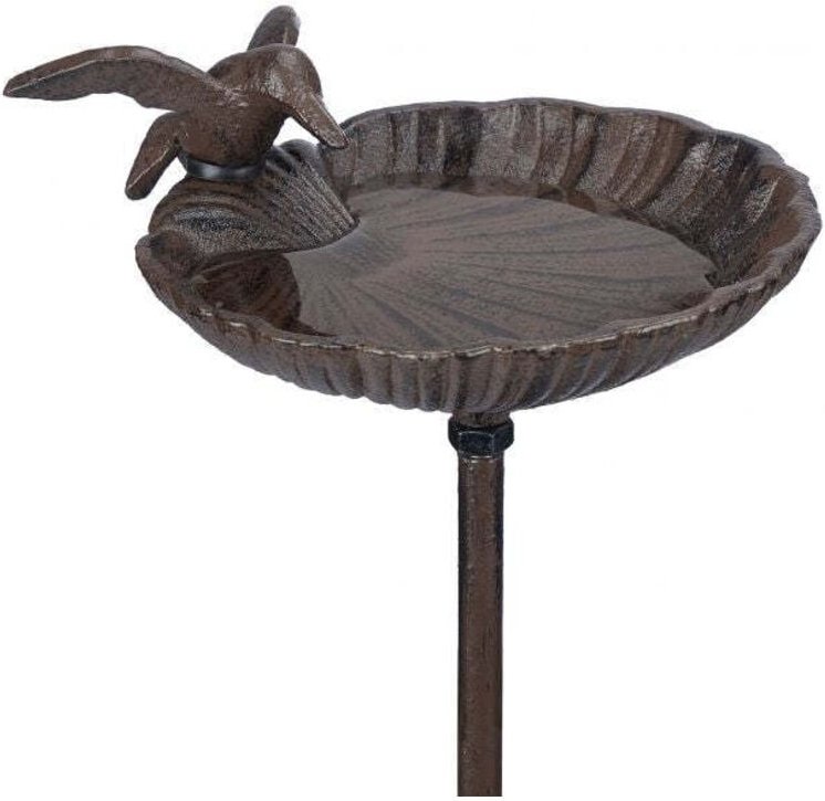 Cast iron bird bath with stake