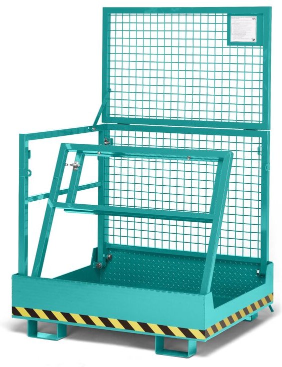 R+R Industrietechnik Arbeitskorb Typ RAK-Compact 1200x1080x1910mm RAL5018 Türkisblau