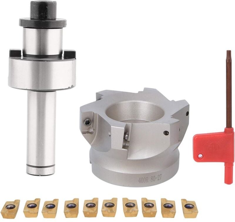 CNC-Schaum-Schaftfräser, MT2-FMB22 Halterverlängerung 400R-50-22 Planfräser 10 Stück APMT1604 CNC-Hartmetalleinsätze - R...