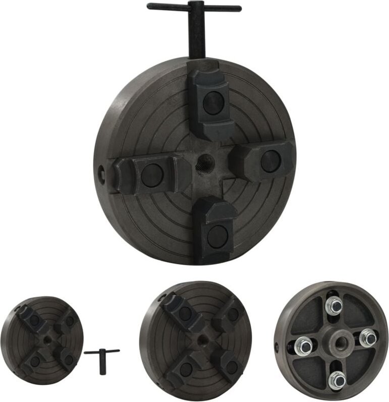 4-Backenfutter mit M18 Aufnahme Stahl Schwarz 150x63 mm - Schraubzwingen & -stöcke - The Living Store