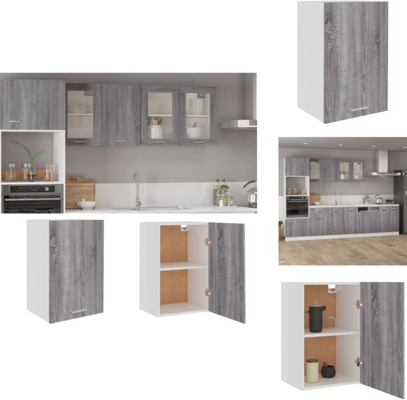 Hängeschrank Grau Sonoma 39,5x31x60 cm Holzwerkstoff - Küchenregal - Aufbewahrungsschrank - Hängeschrank - Grau - Wohnwa...