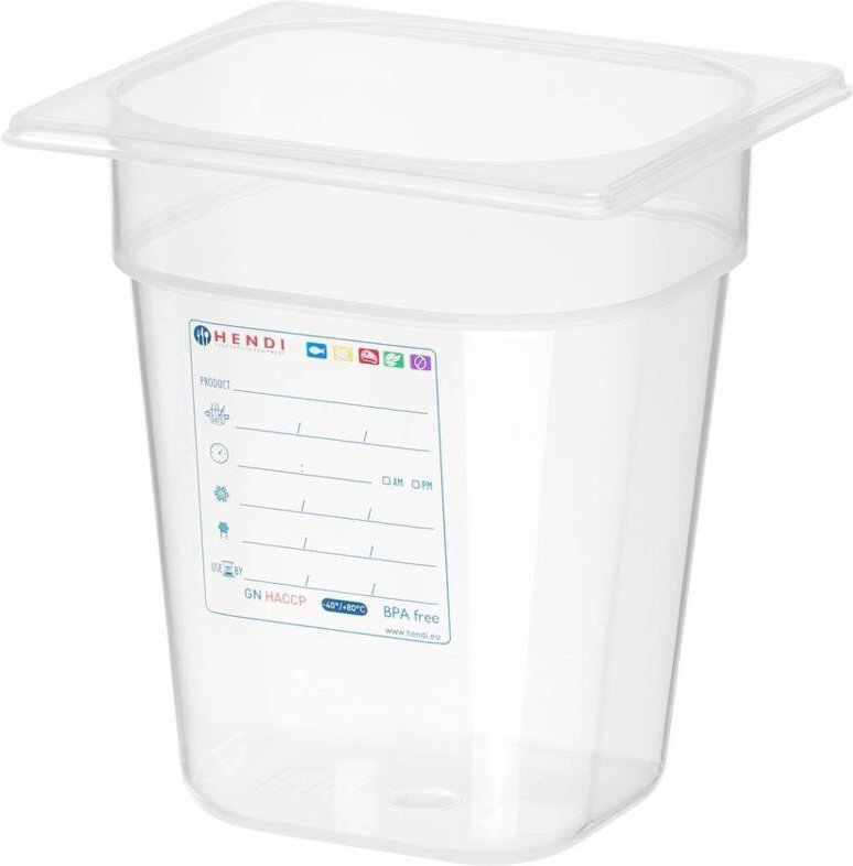 Hendi - Gastronorm-Behälter 1/6, gn 1/6, 2,4L, Transparent, 176x162x(H)150mm