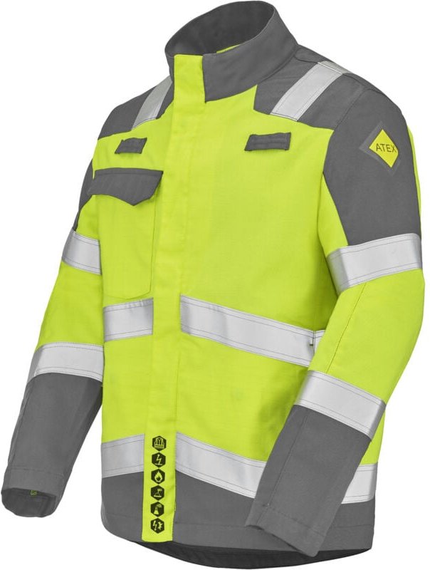 Lässiger Neongelbe/grau Stahlei-Jacken 3xl