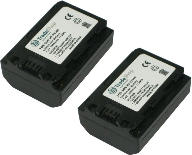 Trade-shop - 2x Li-Ion Akku 1600mAh Ersatz Batterie kompatibel mit Sony Alpha 8S iii ILCE-7M4 ILCE-9M2