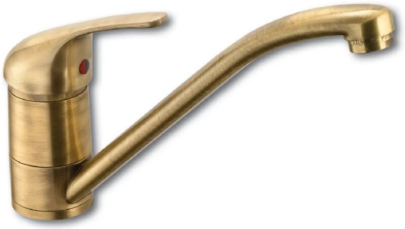 Küchenspüle Mischbatterie mit beweglichem Auslauf Altmessing