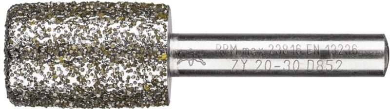 Diamant-Schleifstift Zyl. Ø20,0mm SchaftØ8 mm D852 (sehr grob) zum Ausschleifen von Nuten - Pferd