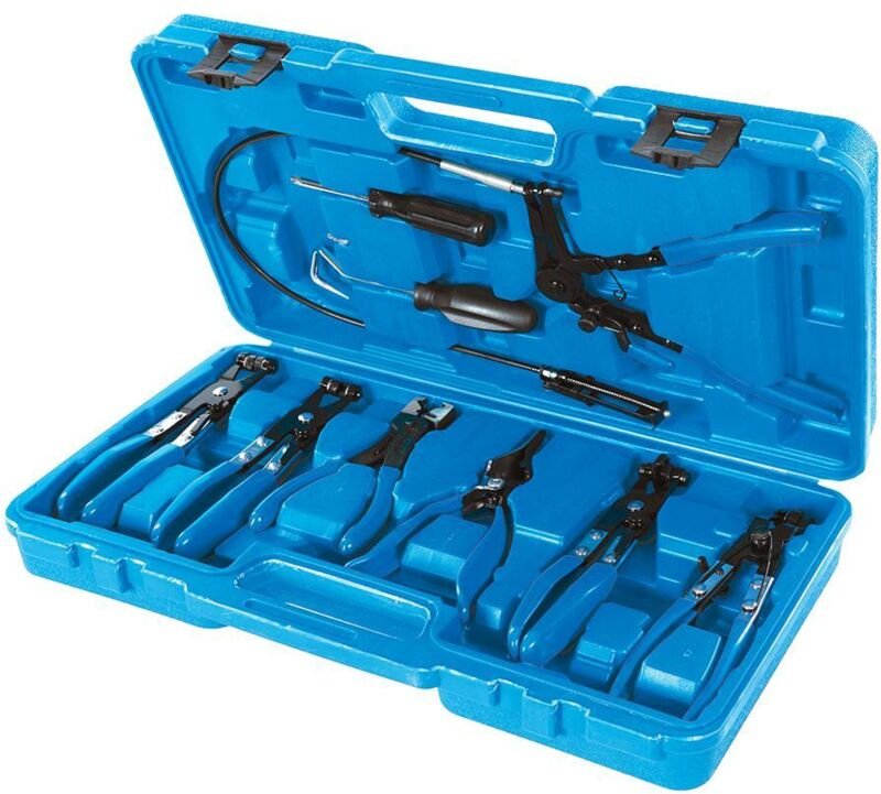 Schlauchschellen- und -klemmenzangen, 9-tlg. Satz 18–54 mm