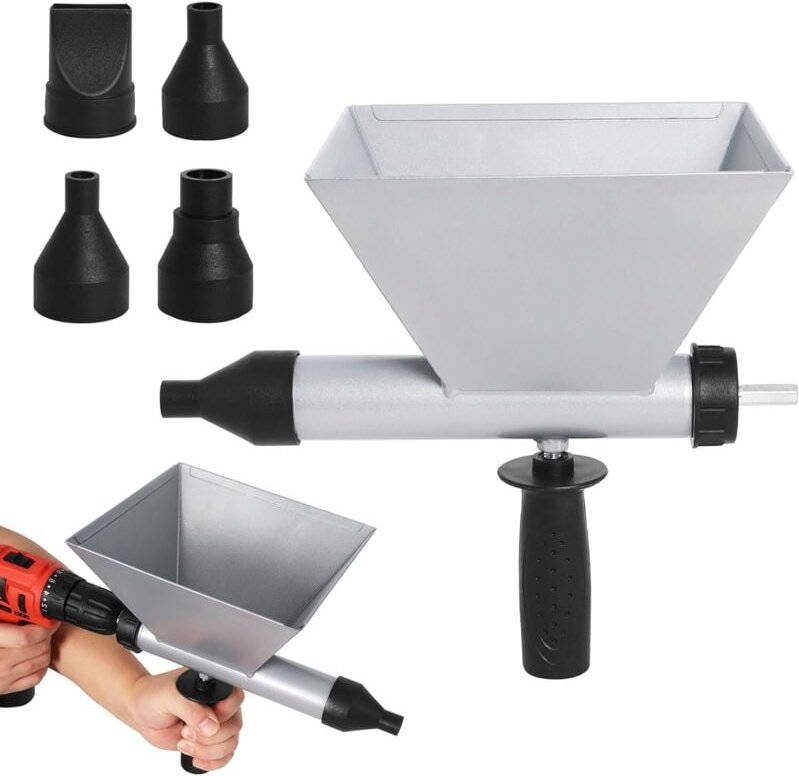 Mörtelpistole, Edelstahl Mörtelpistole mit 4 abnehmbaren Düsen, Betonpistole für Mörtelfugen Steinwände Böden
