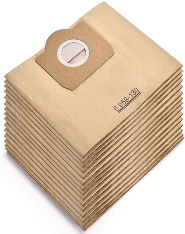 15 Stück Staubsaugerbeutel für Karcher 6.959-130.0 WD3 WD3P MV3 Ersatz-Papierfilterbeutel für Nass- und Trockensauger, B...