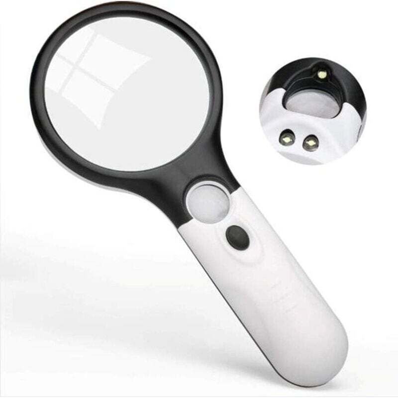 Lupe, tragbare 100-fache LED-elektronische Lupe mit Licht, optische HD-Linse, Zeitungsleselupe, mumu
