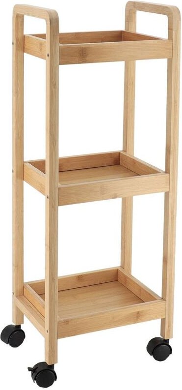 Desserte sur roulettes 3 etageres bambou mdf - bambou Tendance