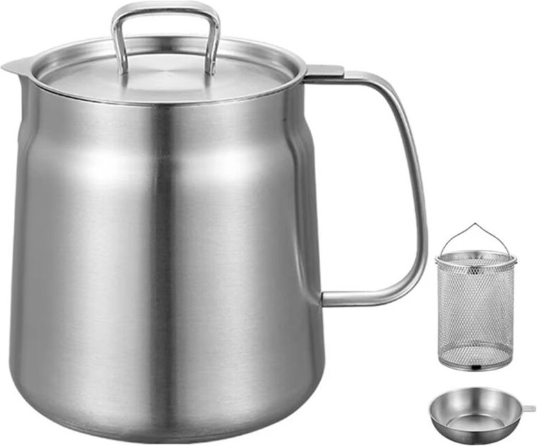Multifunktionaler 2-Liter-Ölfiltertank aus Edelstahl für die Frittierpfanne