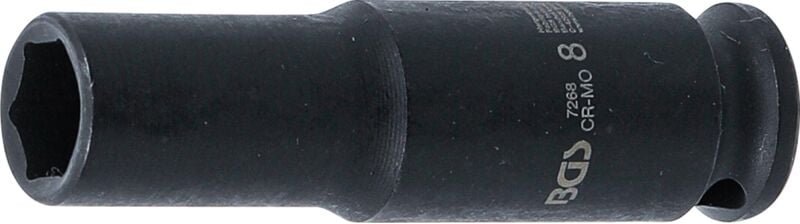 Kraft-Steckschlüssel-Einsatz Sechskant, tief Antrieb Innenvierkant 6,3 mm (1/4") SW 8 mm