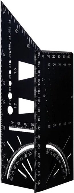 3D-Zimmermannswinkel, Winkellineal aus Aluminiumlegierung, 45-90-Grad-Gehrung, Holzbearbeitung, Messlineal, Balken, Rohr...
