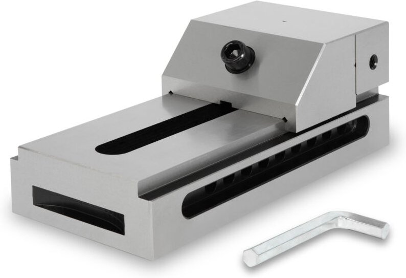 Eberth - Präzisions-Niederzugschraubstock, Backenbreite 125mm, maximale Spannkraft 160mm, Backenhöhe 50mm, aus robustem ...