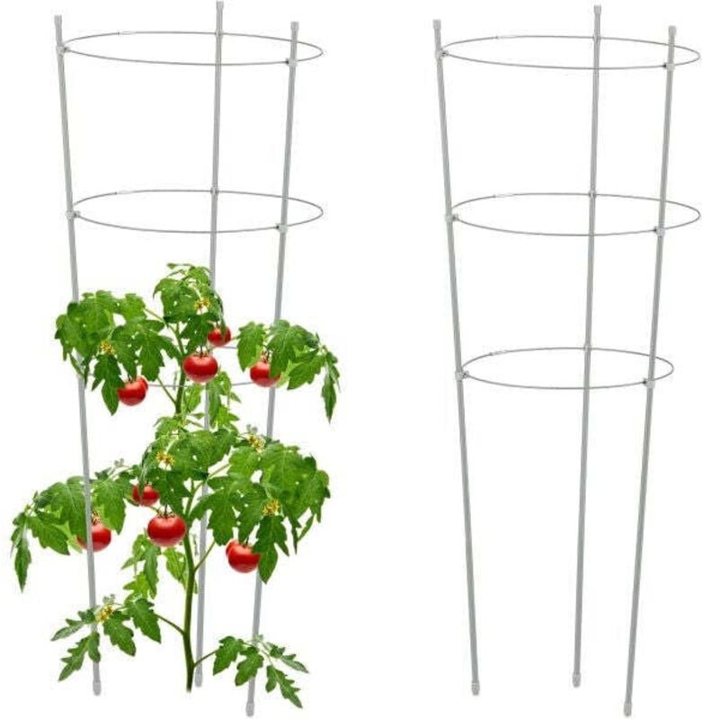Set of 2 round grey trellises 76 cm