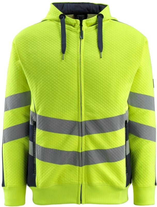 Mascot Warnschutz Kapuzensweatshirt CORBY SAFE SUPREME mit Reißverschluss 50138 Gr. S warngelb/schwarzblau