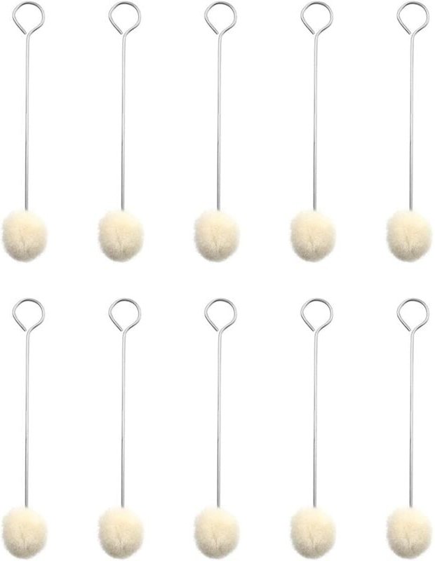 Sollbry - 10 Stück Wollpinsel, Leder-Kugelpinsel, Lederfarbstoff-Applikator, Metallgriff für Lederfarben, Bastelprojekte...
