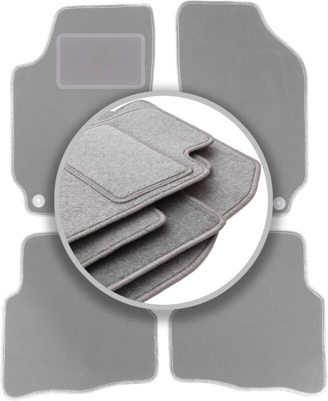 Graue Autofußmatten für: Skoda Fabia I Fließheck, Limousine, Kombi (1999-2007)