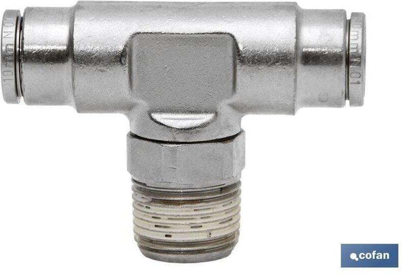 T-Anschluss 6mm Rohr. Männlich 1/8