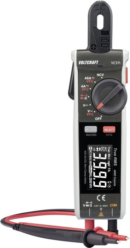 Voltcraft - VC-371 Stromzange digital cat iii 600 v Anzeige (Counts): 4000
