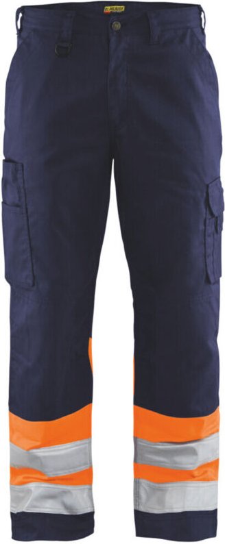 Blaklader - Blakläder Warnschutz-Bundhose, orange / marineblau, Konfektionsgröße de: 25