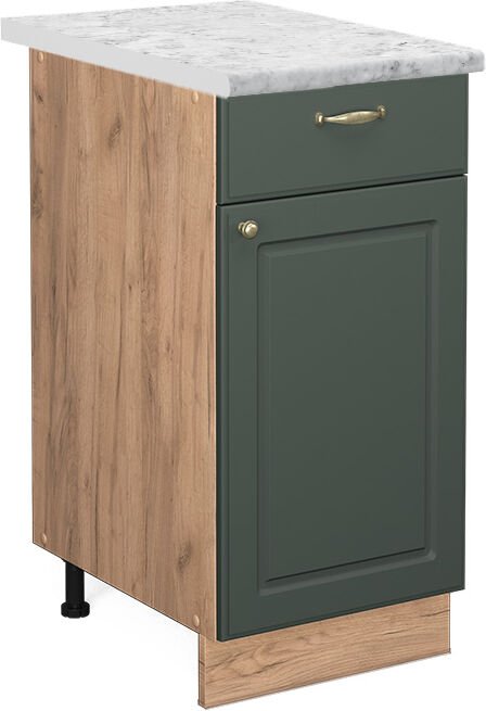 Thumbnail - Vicco - Küchenunterschrank Fame-Line, Grün-Gold Landhaus, 40 cm , ap Marmor