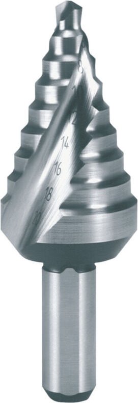 Thumbnail - Stufenbohrer hss spiralgenutet mit Kreuzanschliff kurz ø 4 - 20 mm - 101062 - Ruko