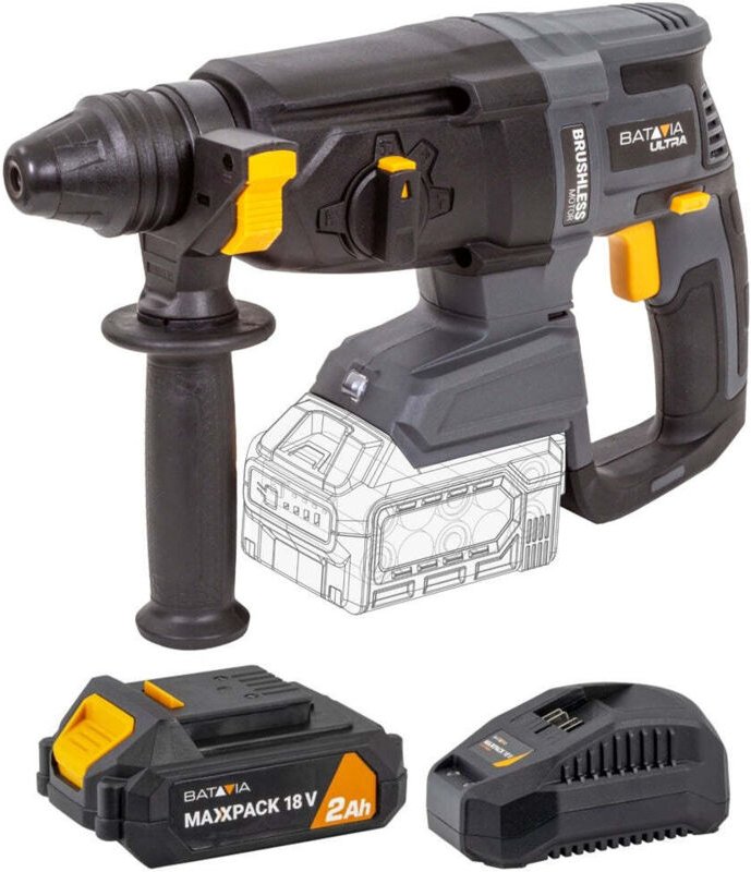 Batavia - Bohrhammer sds+ - Bürstenlos 18V Inkl. 2.0 Ah Akku / 2.4 Ah