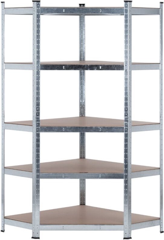 Thinia Home - Modulares Eckregal aus Metall mit 5 Böden, 875 kg, 80 x 40 x 180 cm