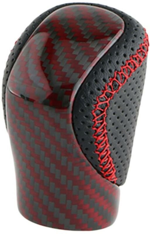 Woosien - Auto Carbon Fiber Red Schaltknauf Pu Leder Ball Kopf Stick Schalthebel Knopf Für Es Ist Nx Rc