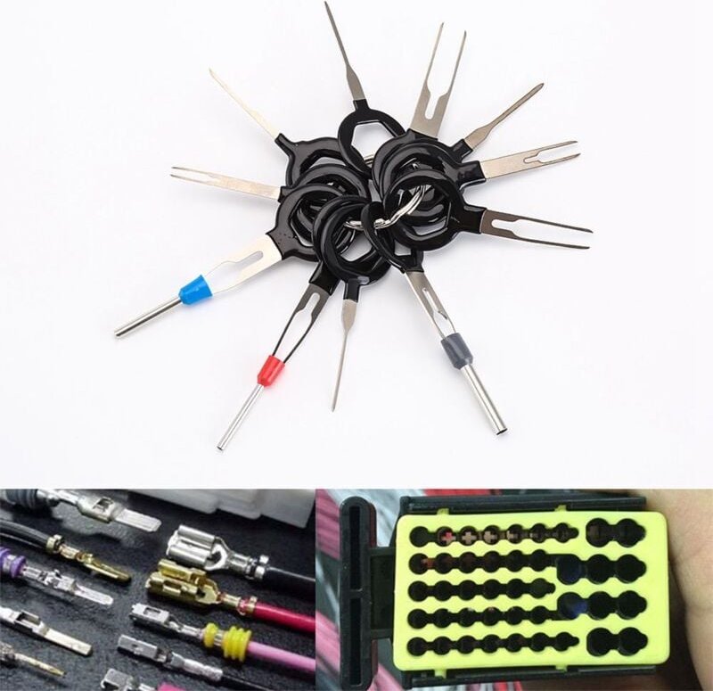 Tlily - 11 stücke Auto Auto Stecker Platine Kabelbaum Terminal Extraktion Pick Stecker Crimp Pin Zurück Nadel Entfernen ...