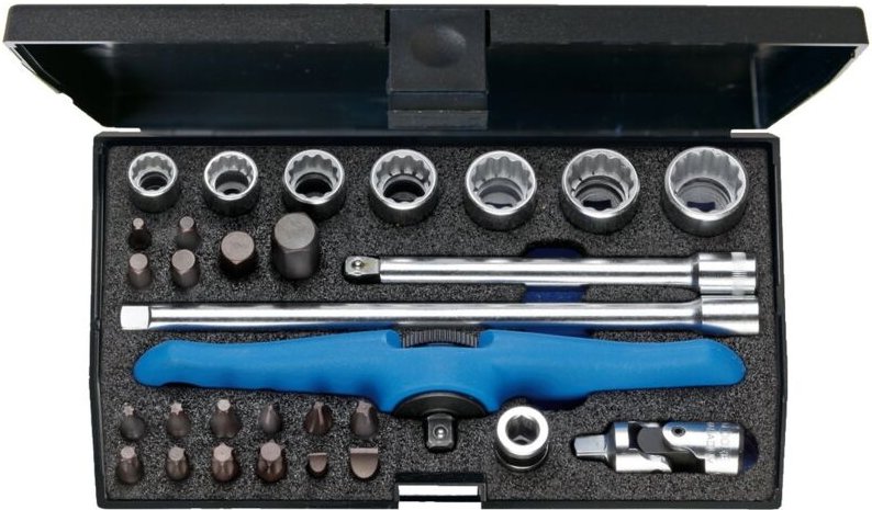 D 20 mot Bordwerkzeugsatz 1/4' für Motorrad, 30-teilig