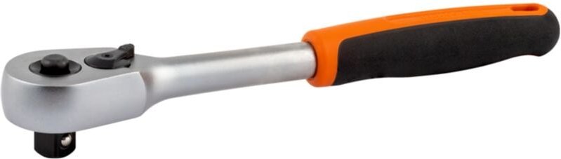 Bahco - Birnenförmige 1/2-Umschaltknarre mit 60 Zähnen und 6°-Rückschwenkwinkel, 250 mm - Einzelhandelsverpackung