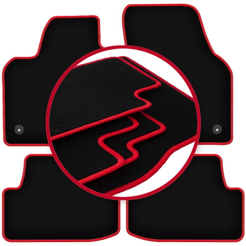 CARLUX-RED Auto-Fußmatten für: Volkswagen Polo VI Fließheck (2017-)